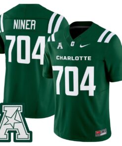 Niner Jersey 704 Charlotte 49ers 2025 Vapor Limited Stitched Green