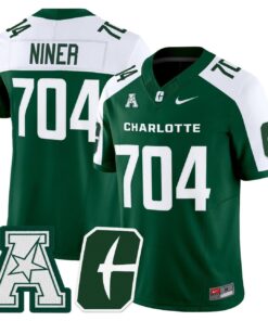 Niner Jersey 704 Charlotte 49ers 2025 Vapor Limited Stitched Green Alter