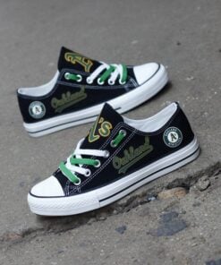 Alternative view of Oakland Athletics Limited Print Low Top Canvas Shoes Sport Sneakers For Men Women Fans