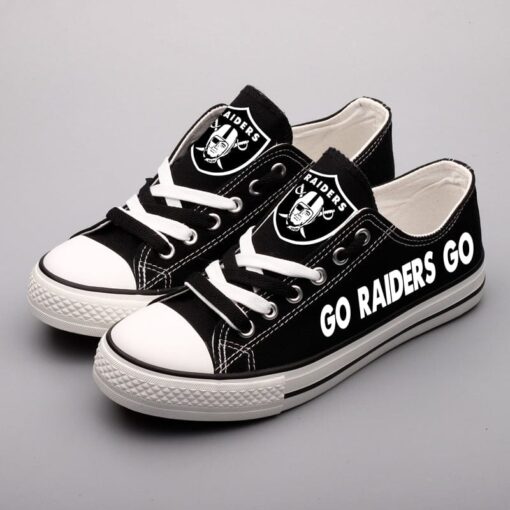 Oakland Raiders Low Top Canvas Sport Sneakers Shoes For Men Women Fans - Image 6