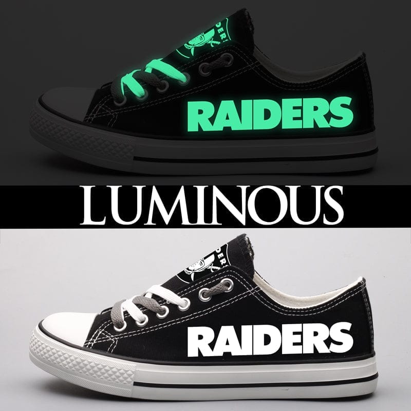 Oakland Raiders Low Top Canvas Sport Sneakers Shoes For Men Women Fans 3 Oakland Raiders Low Top Canvas Sport Sneakers Shoes For Men Women Fans - Image 3