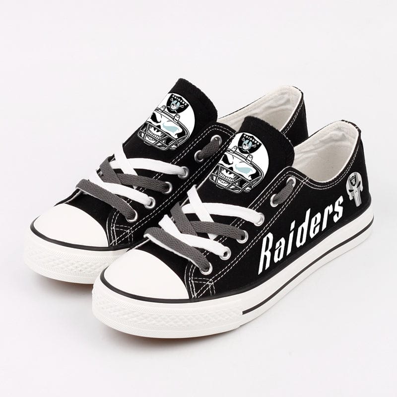 Oakland Raiders Low Top Canvas Sport Sneakers Shoes For Men Women Fans 6 Oakland Raiders Low Top Canvas Sport Sneakers Shoes For Men Women Fans - Image 6