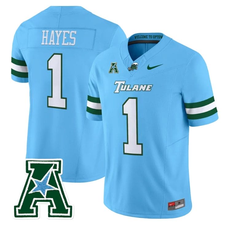 Omari Hayes Jersey #1 Tulane Green Wave 2025 Vapor Limited Stitched - Image 2