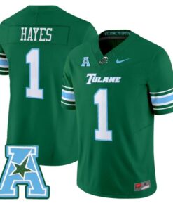 Omari Hayes Jersey 1 Tulane Green Wave 2025 Vapor Limited Stitched Green