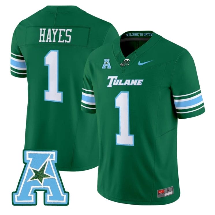 Omari Hayes Jersey #1 Tulane Green Wave 2025 Vapor Limited Stitched - Image 4