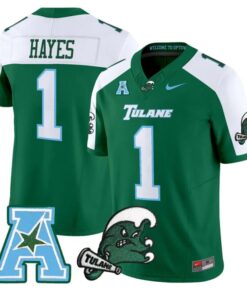 Omari Hayes Jersey 1 Tulane Green Wave 2025 Vapor Limited Stitched Green Alter