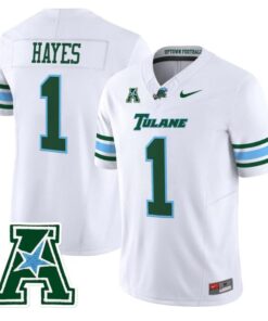 Omari Hayes Jersey 1 Tulane Green Wave 2025 Vapor Limited Stitched White