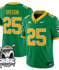 Oregon Jersey #25 Oregon Ducks 2025 Mummy Duck Vapor Limited Stitched 7 Oregon Jersey 25 Oregon Ducks 2025 Mummy Duck Vapor Limited Stitched Green