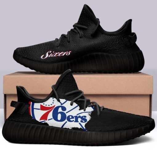 Philadelphia 76ers NBA 350v Yeezy Sneakers For Men Women Fans - Image 4