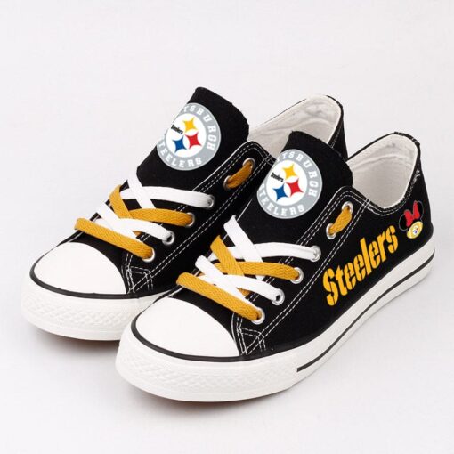 Pittsburgh Steelers Low Top Canvas Sport Sneakers Shoes For Men Women Fans - Image 2
