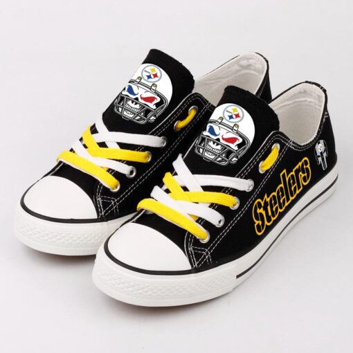 Pittsburgh Steelers Low Top Canvas Sport Sneakers Shoes For Men Women Fans - Image 3