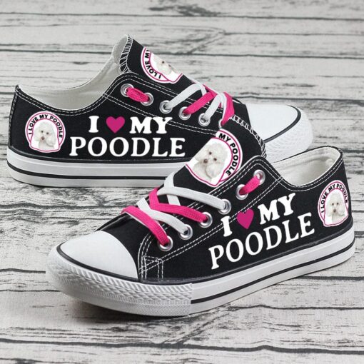 Poodle Canvas Sneakers Shoes For Men Women Fans - Image 3