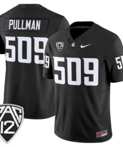 Alternative view of Pullman Jersey #509 Washington State Cougars 2025 Vapor Limited Stitched