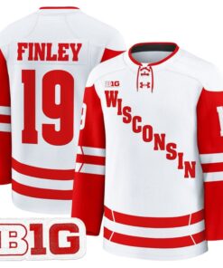 Alternative view of Quinn Finley Jersey #19 Wisconsin Badgers 2025-26 Premium Stitched