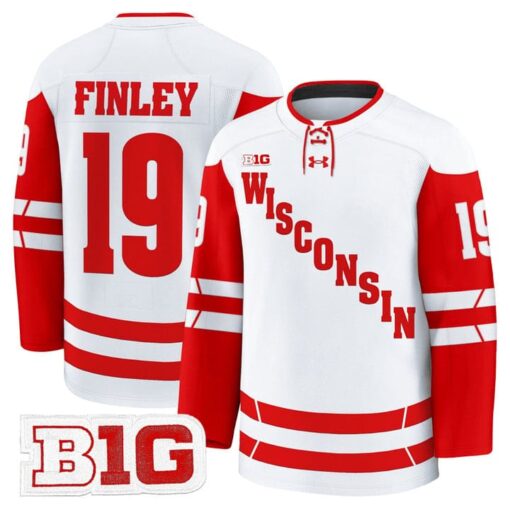 Quinn Finley Jersey #19 Wisconsin Badgers 2025-26 Premium Stitched - Image 2