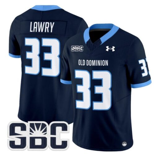Ray Lawry Jersey #33 Old Dominion Monarchs 2025 Vapor Limited Stitched Navy