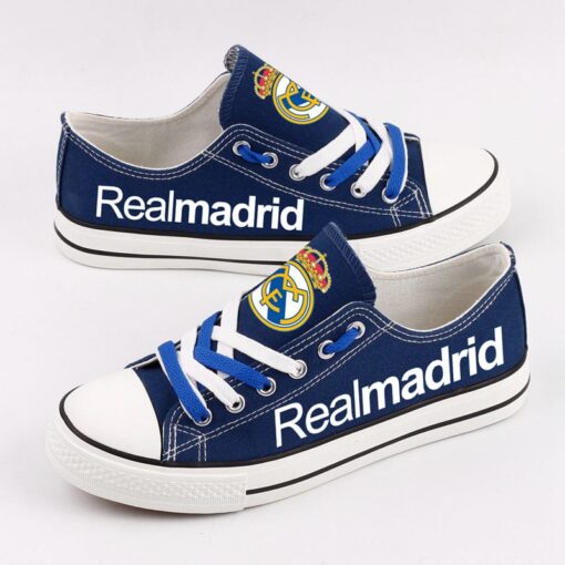 Real Madrid Low Top Canvas Sport Sneakers Shoes For Men Women Fans - Image 2