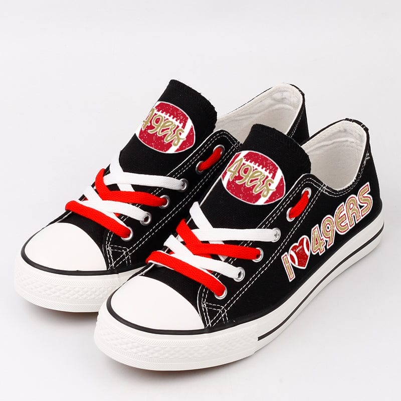 San Francisco 49ers Low Top Canvas Sport Sneakers Shoes For Men Women Fans 4 San Francisco 49ers Low Top Canvas Sport Sneakers Shoes For Men Women Fans - Image 4