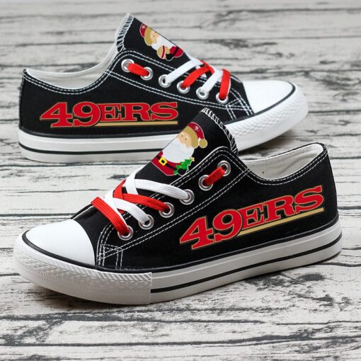 San Francisco 49ers Low Top Canvas Sport Sneakers Shoes For Men Women Fans - Image 3
