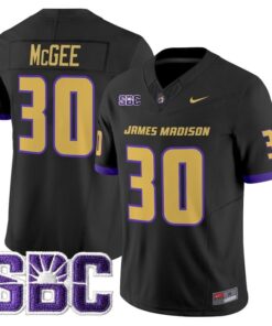 Scotty McGee Jersey 30 James Madison Dukes 2025 Vapor Stitched Black