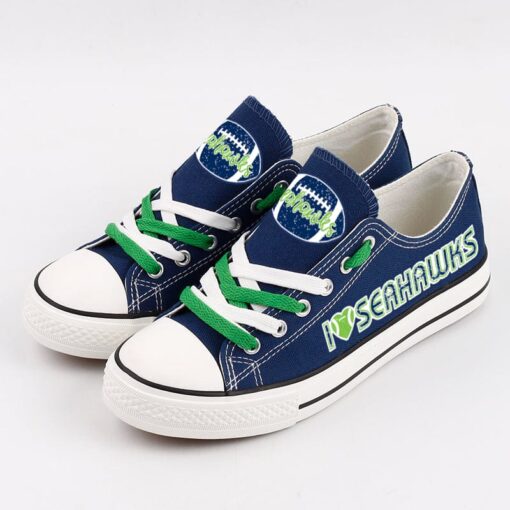 Seattle Seahawks Low Top Canvas Sport Sneakers Shoes For Men Women Fans - Image 7