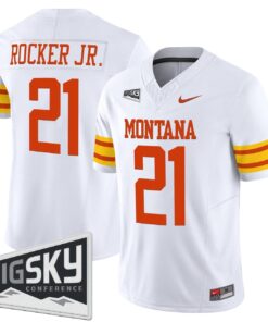 Stevie Rocker Jr Jersey 21 Montana Grizzlies 1995 Throwback Stitched White