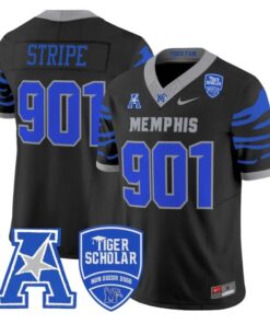 Stripe Jersey #901 Memphis Tigers 2025 Vapor Limited Stitched Black