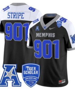 Stripe Jersey #901 Memphis Tigers 2025 Vapor Limited Stitched Black Alter