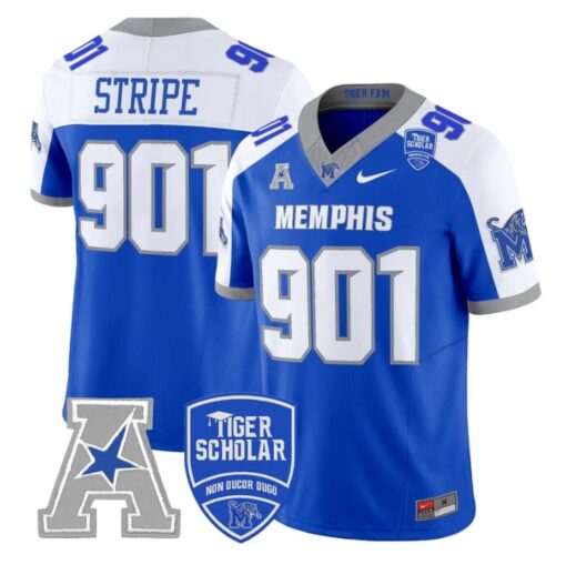 Stripe Jersey #901 Memphis Tigers 2025 Vapor Limited Stitched Royal Alter