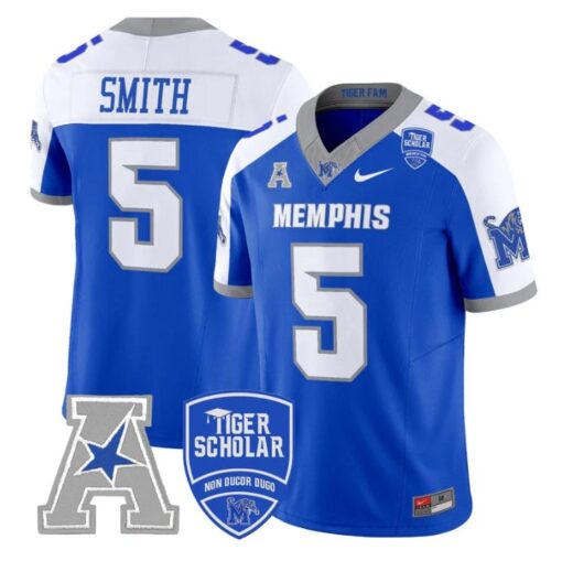 Sutton Smith Jersey #5 Memphis Tigers 2025 Vapor Limited Stitched Royal Alter