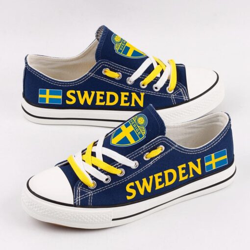 Sweden Low Top Canvas Sport Sneakers Shoes For Men Women Fans - Image 3