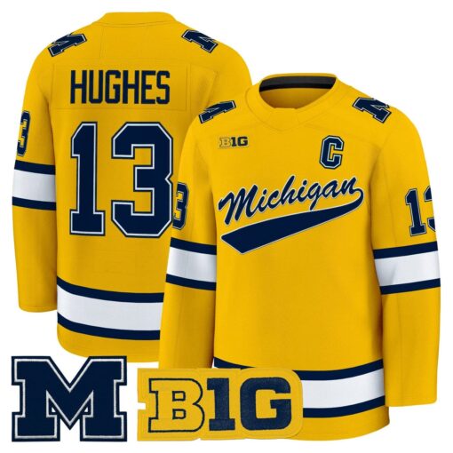 T.J. Hughes Jersey #13 Michigan Wolverines 2025-26 Premium All Stitched