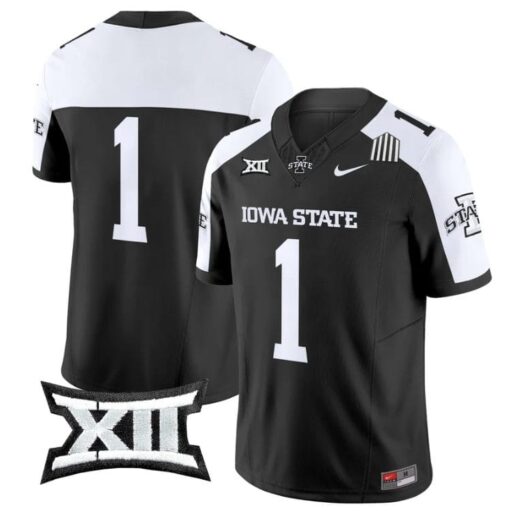 Team Jersey #1 Iowa State Cyclones 2025 Vapor Limited Stitched Black Alter