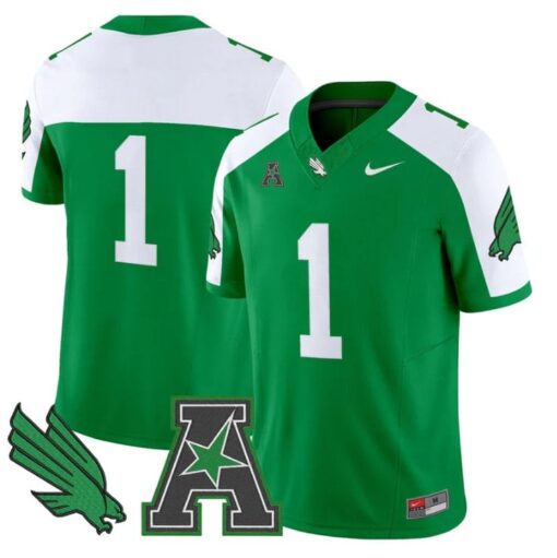 Team Jersey #1 North Texas Mean Green 2025 Vapor Limited Stitched Green Alter