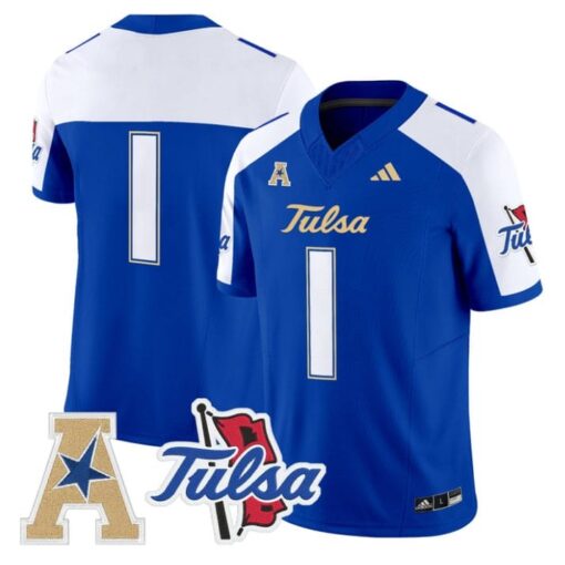 Team Jersey #1 Tulsa Golden Hurricane 2025 Vapor Limited Stitched Royal Alter