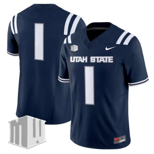 Team Jersey #1 Utah State Aggies 2025 Vapor Limited Stitched Navy