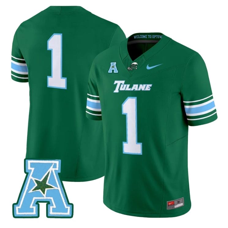 Team Jersey #1 Tulane Green Wave 2025 Vapor Limited Stitched 4 Team Jersey #1 Tulane Green Wave 2025 Vapor Limited Stitched - Image 4