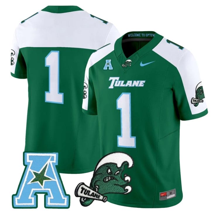 Team Jersey #1 Tulane Green Wave 2025 Vapor Limited Stitched 3 Team Jersey #1 Tulane Green Wave 2025 Vapor Limited Stitched - Image 3