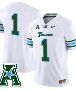 Team Jersey #1 Tulane Green Wave 2025 Vapor Limited Stitched 9 Team Jersey 1 Tulane Green Wave 2025 Vapor Limited Stitched White