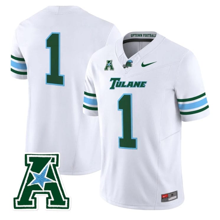 Team Jersey #1 Tulane Green Wave 2025 Vapor Limited Stitched 5 Team Jersey #1 Tulane Green Wave 2025 Vapor Limited Stitched - Image 5