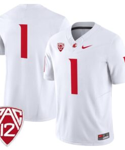 Team Jersey 1 Washington State Cougars 2025 Vapor Limited Stitched White
