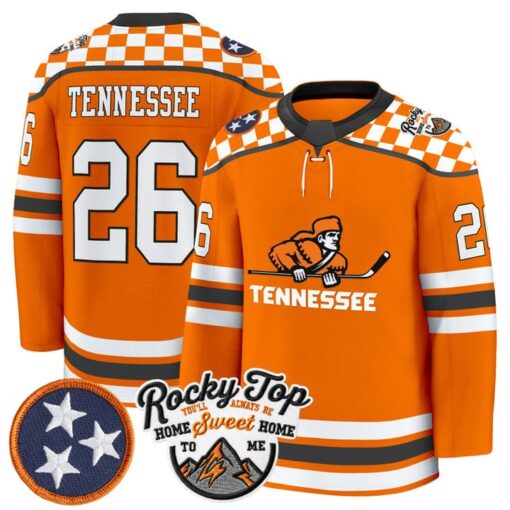 Tennessee Jersey #26 Tennessee Volunteers 2025-26 Hockey Premium Stitched - Image 3