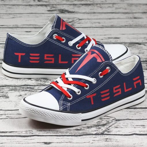 Tesla Canvas Sneakers Shoes For Men Women Fans - Image 2