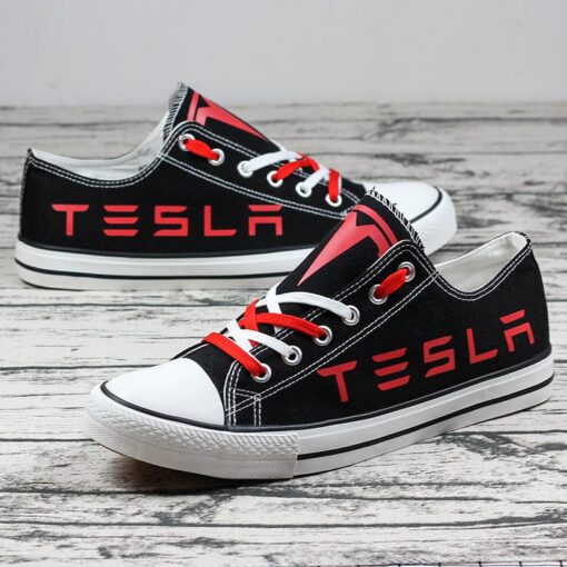 Tesla Canvas Sneakers Shoes For Men Women Fans