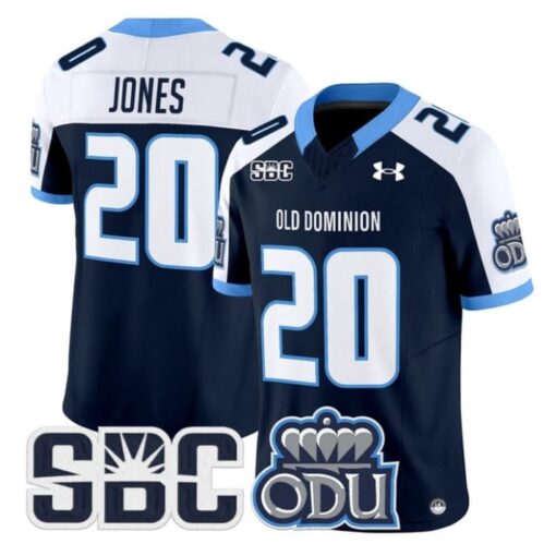Trequan Jones Jersey #20 Old Dominion Monarchs 2025 Vapor Stitched Navy Alter