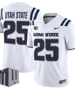 Utah State Jersey #25 Utah State Aggies 2025 Vapor Limited Stitched White