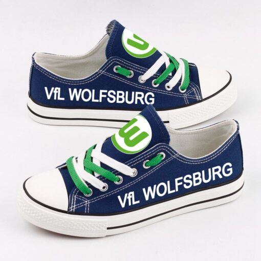 VfL Wolfsburg Low Top Canvas Sport Sneakers Shoes For Men Women Fans - Image 2