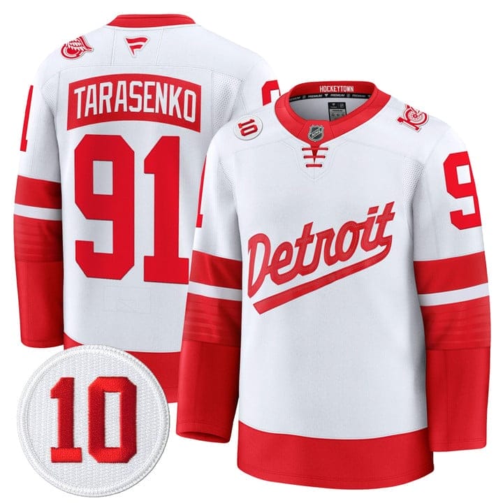 Vladimir Tarasenko Jersey #91 Detroit Red Wings #10 Alex Delvecchio Honoring Stitched - Image 4