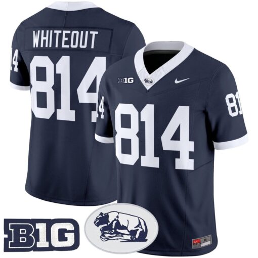 WHITEOUT Jersey #814 Penn State Nittany Lions 2025 Throwback Limited Stitched - Image 2