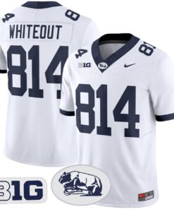 WHITEOUT Jersey 814 Penn State Nittany Lions 2025 Throwback Stitched White